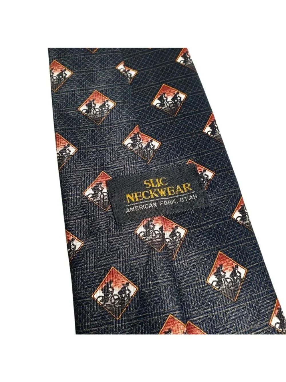 SLIC Neckwear Mens Black Brown Cyclist Biking Tie Polyester Formal Office Sport